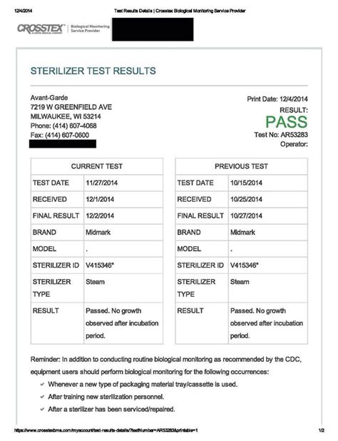 check my results spore testing.